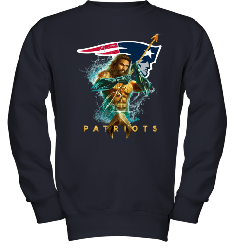 NFL New England Patriots Aquaman DC Football Sports GYm1FxHknYn youth sweatshirt 47 95 151514 front navy