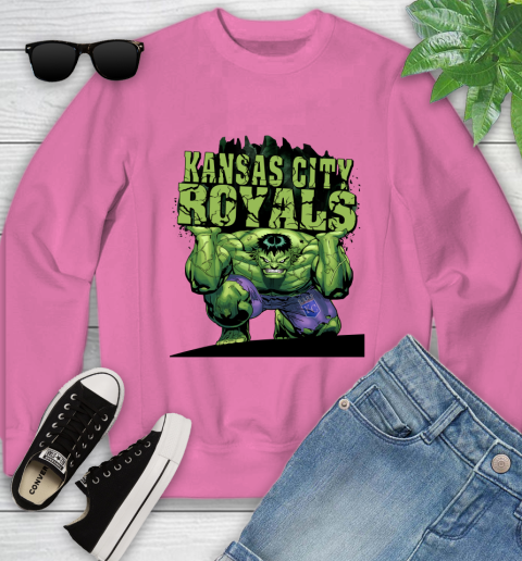 Kansas City Royals MLB Baseball Incredible Hulk Marvel Avengers Sports Youth Sweatshirt 7