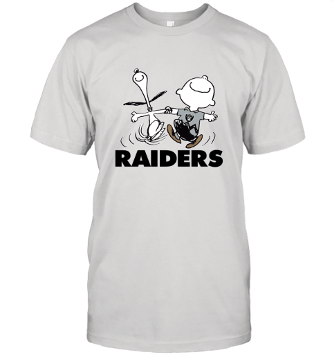 Snoopy And Charlie Brown Happy Oakland Raiders Fans Unisex Jersey Tee 