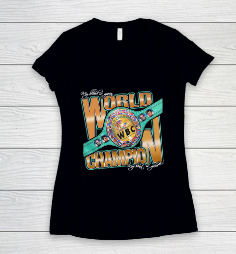 WBC Shirt World Champion Women's V-Neck T-Shirt