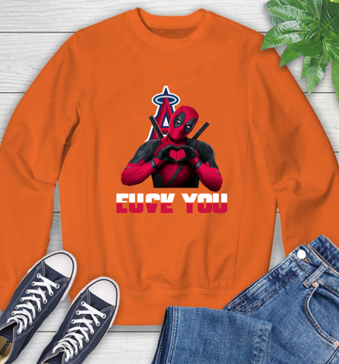 MLB Los Angeles Angels Deadpool Love You Fuck You Baseball Sports Sweatshirt 3