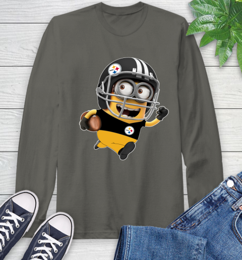 NFL Pittsburgh Steelers Minions Disney Football Sports Long Sleeve T-Shirt 8
