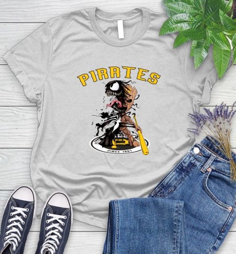 MLB Pittsburgh Pirates Baseball Venom Groot Guardians Of The Galaxy Women's T-Shirt