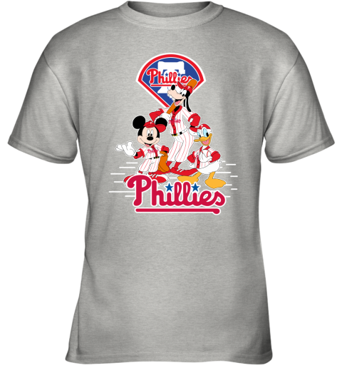 Philadelphia Phillies Mickey Donald And Goofy Baseball Youth T-Shirt 