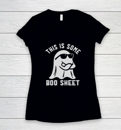 This Is Some Boo Sheet Shirt Funny Ghost Spooky Cute Women's V-Neck T-Shirt