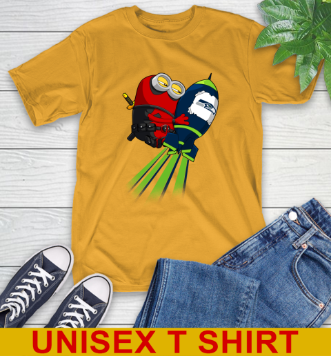 NFL Football Seattle Seahawks Deadpool Minion Marvel Shirt T-Shirt 2