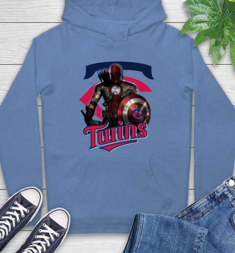 MLB Captain America Thor Spider Man Hawkeye Avengers Endgame Baseball Minnesota Twins Hoodie 11