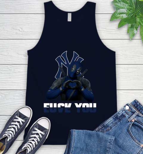 MLB New York Yankees Deadpool Love You Fuck You Baseball Sports Tank Top 2
