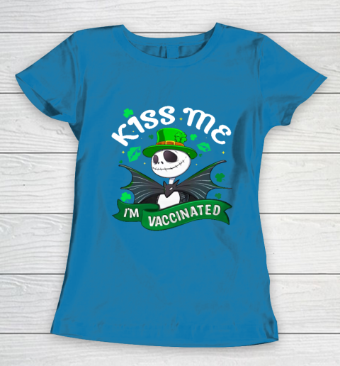 Kiss Me I'm Vaccinated Patrick's Day Jack Skellington Women's T-Shirt 6