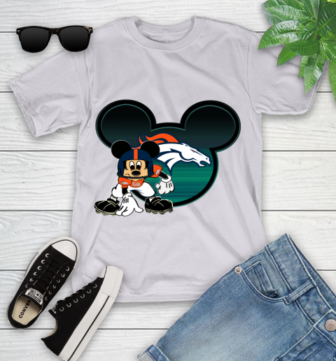 NFL Denver Broncos Mickey Mouse Disney Football T Shirt Youth T-Shirt 16