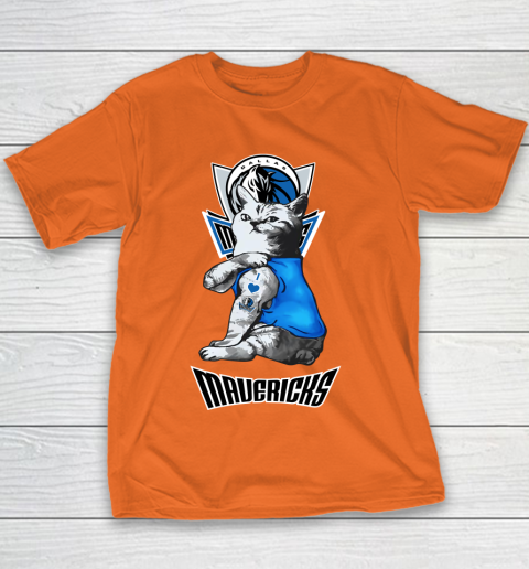 NBA Basketball My Cat Loves Dallas Mavericks Youth T-Shirt 4