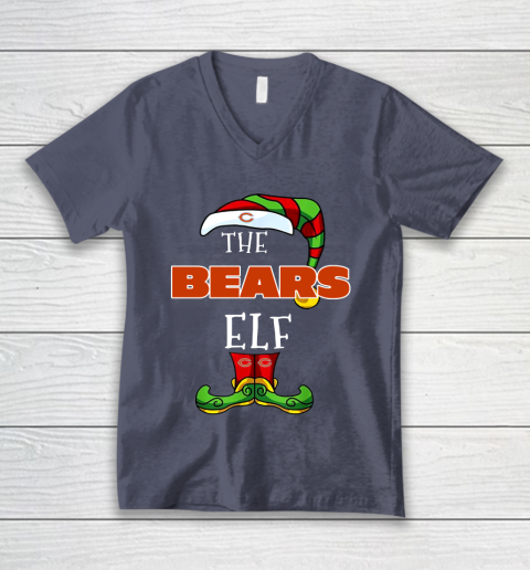 Chicago Bears Christmas ELF Funny NFL V-Neck T-Shirt 7