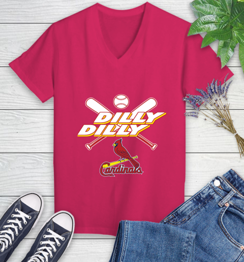 MLB St.Louis Cardinals Dilly Dilly Baseball Sports Women's V-Neck T-Shirt 9