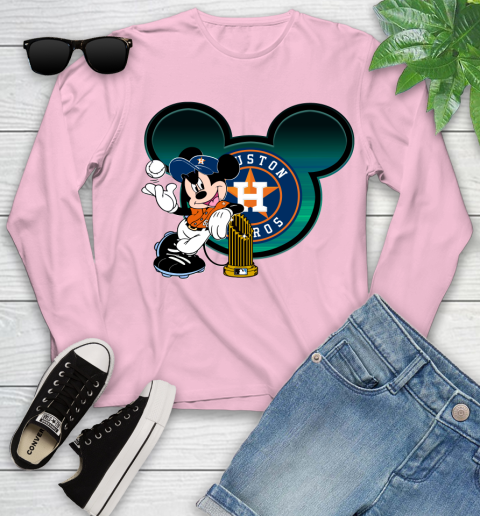 MLB Houston Astros The Commissioner's Trophy Mickey Mouse Disney Youth Long Sleeve 10