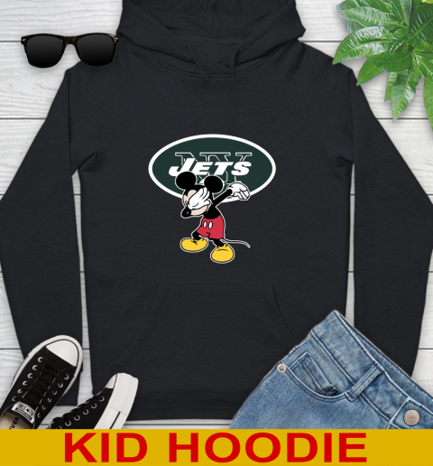 New York Jets NFL Football Dabbing Mickey Disney Sports Youth Hoodie 2