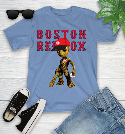 MLB Boston Red Sox Groot Guardians Of The Galaxy Baseball Youth T-Shirt 11