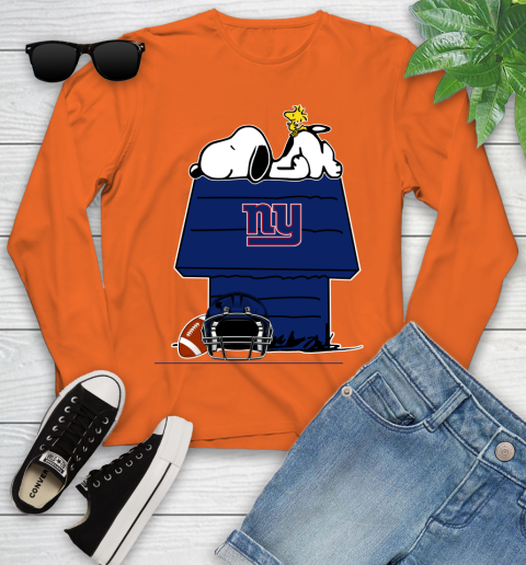 New York Giants NFL Football Snoopy Woodstock The Peanuts Movie Youth Long Sleeve 4