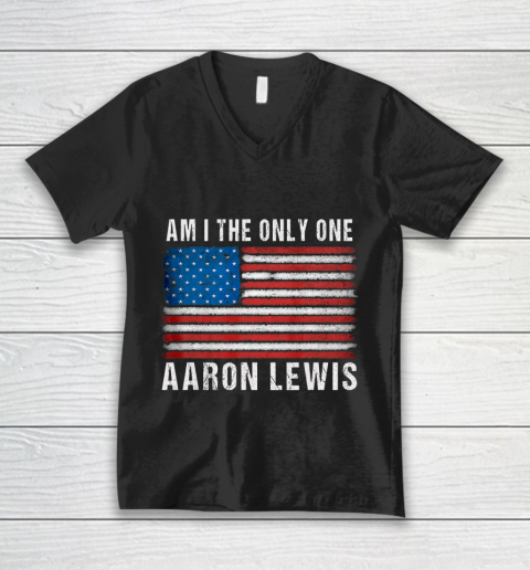 Am I The Only One Aaron Lewis Flag USA V-Neck T-Shirt