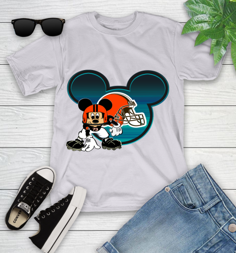 NFL Cleveland Browns Mickey Mouse Disney Football T Shirt Youth T-Shirt 16