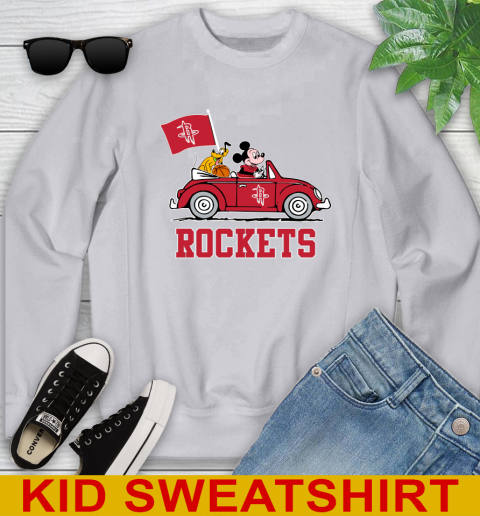 NBA Basketball Houston Rockets Pluto Mickey Driving Disney Shirt Youth Sweatshirt 4