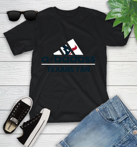 NFL A Badass Houston Texans Fan Adidas Football Sports Youth T-Shirt