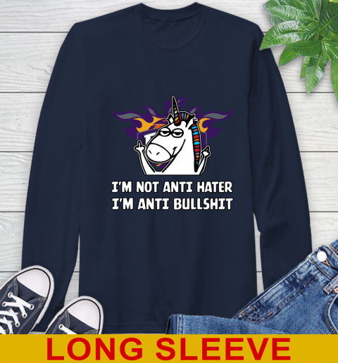 Phoenix Suns NBA Basketball Unicorn I'm Not Anti Hater I'm Anti Bullshit Long Sleeve T-Shirt 4