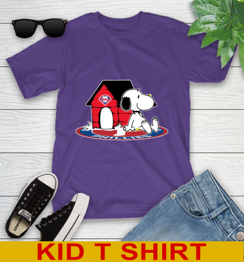 MLB Baseball Philadelphia Phillies Snoopy The Peanuts Movie Shirt Youth T-Shirt 4