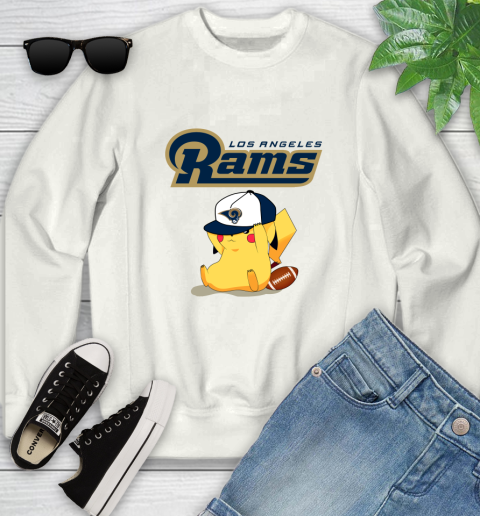 NFL Pikachu Football Sports Los Angeles Rams Youth Sweatshirt