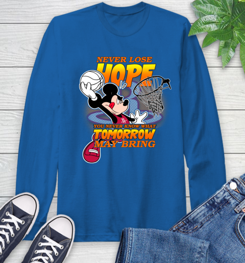 Houston Rockets NBA Basketball Mickey Disney Never Lose Hope Long Sleeve T-Shirt 10