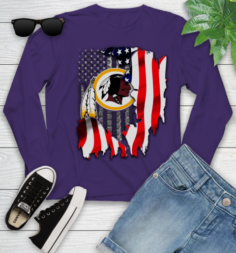 Washington Redskins NFL Football American Flag Youth Long Sleeve 4