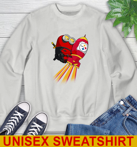 NFL Football Pittsburgh Steelers Deadpool Minion Marvel Shirt Sweatshirt 5