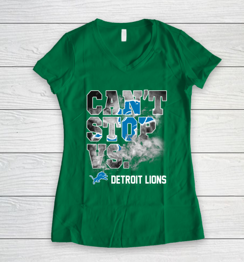 NFL Detroit Lions Can't Stop Vs Women's V-Neck T-Shirt 3