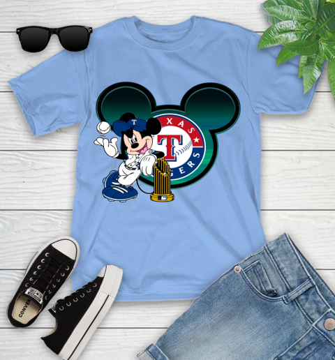MLB Texas Rangers The Commissioner's Trophy Mickey Mouse Disney Youth T-Shirt 11