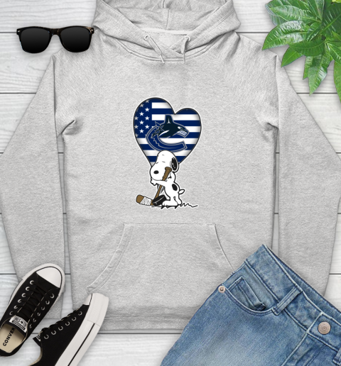 Vancouver Canucks NHL Hockey The Peanuts Movie Adorable Snoopy Youth Hoodie