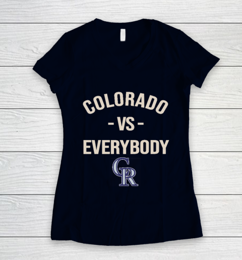 Colorado Rockies Vs Everybody Women's V-Neck T-Shirt 2