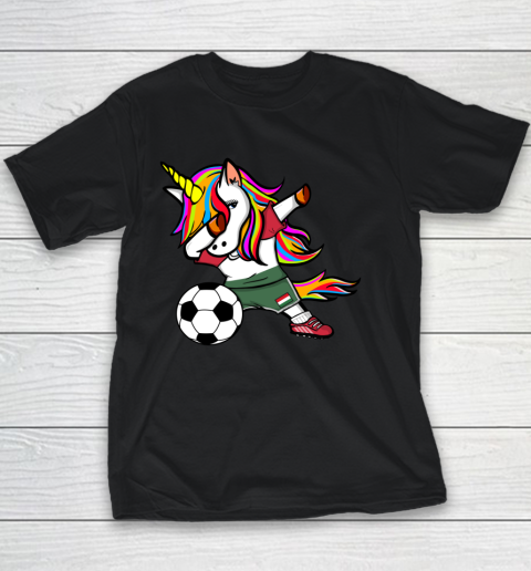 Dabbing Unicorn Hungary Football Hungarian Flag Soccer Youth T-Shirt