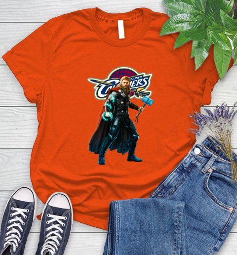 NBA Thor Avengers Endgame Basketball Cleveland Cavaliers Women's T-Shirt 4