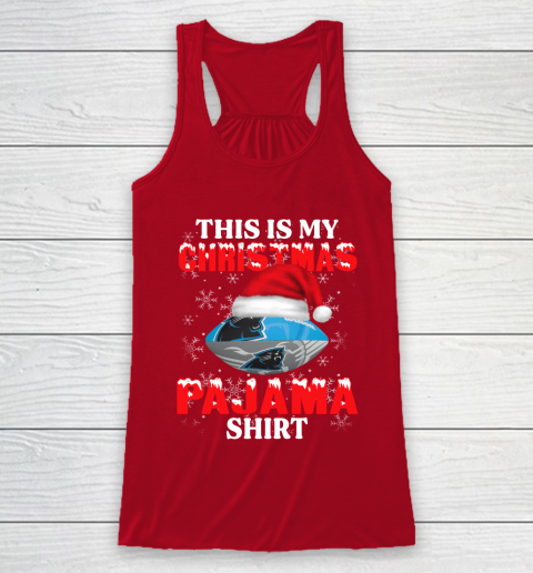 Carolina Panthers This Is My Christmas Pajama Shirt NFL Racerback Tank 4