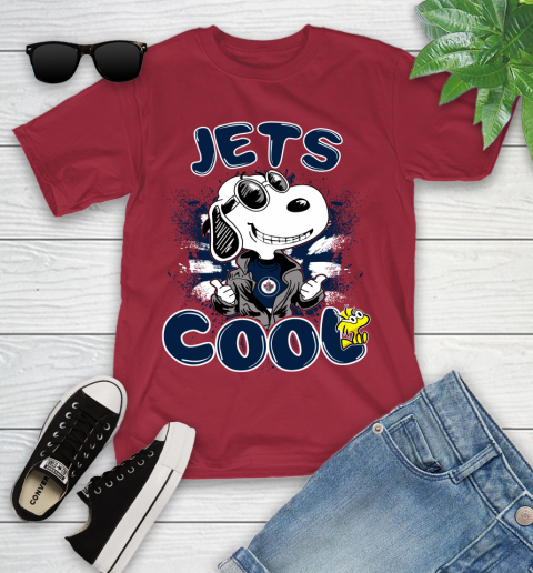 NHL Hockey Winnipeg Jets Cool Snoopy Shirt Youth T-Shirt 12
