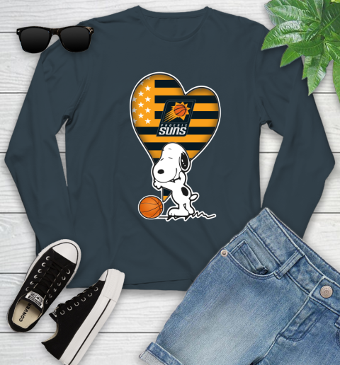 Phoenix Suns NBA Basketball The Peanuts Movie Adorable Snoopy Youth Long Sleeve 8