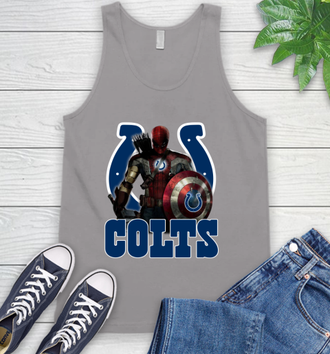 NFL Captain America Thor Spider Man Hawkeye Avengers Endgame Football Indianapolis Colts Tank Top 4