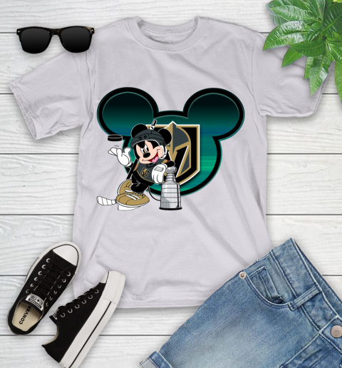 NHL Vegas Golden Knights Stanley Cup Mickey Mouse Disney Hockey T Shirt Youth T-Shirt 4