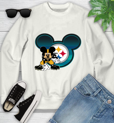 NFL Pittsburgh Steelers Mickey Mouse Disney Football T Shirt Youth Sweatshirt