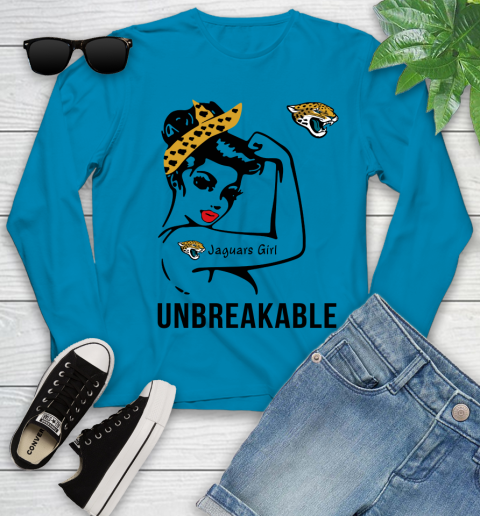NFL Jacksonville Jaguars Girl Unbreakable Football Sports Youth Long Sleeve 5
