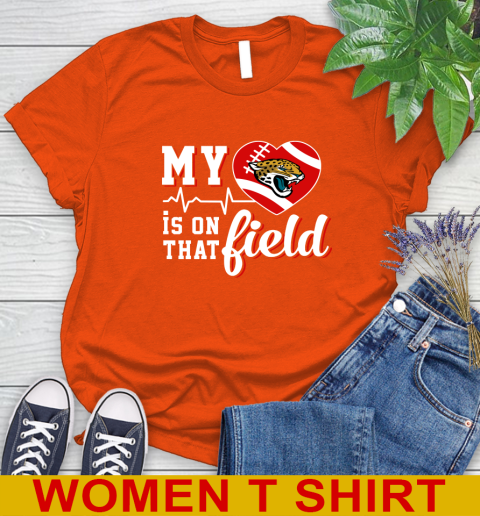 NFL My Heart Is On That Field Football Sports Jacksonville Jaguars Women's T-Shirt 3