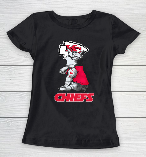 NFL Football My Cat Loves Kansas City Chiefs Women's T-Shirt