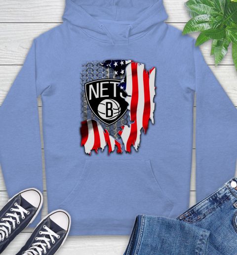 Brooklyn Nets NBA Basketball American Flag Hoodie 11