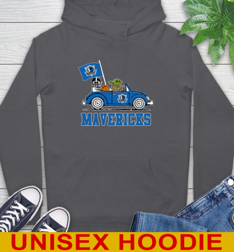 NBA Basketball Dallas Mavericks Darth Vader Baby Yoda Driving Star Wars Shirt Hoodie 7