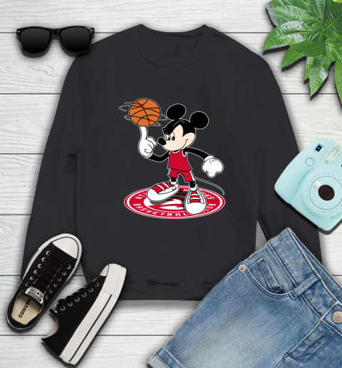 NBA Basketball Atlanta Hawks Cheerful Mickey Disney Shirt Sweatshirt
