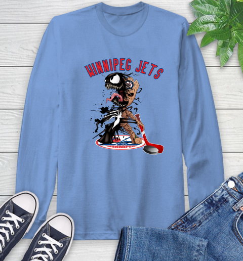 NHL Winnipeg Jets Hockey Venom Groot Guardians Of The Galaxy Long Sleeve T-Shirt 11